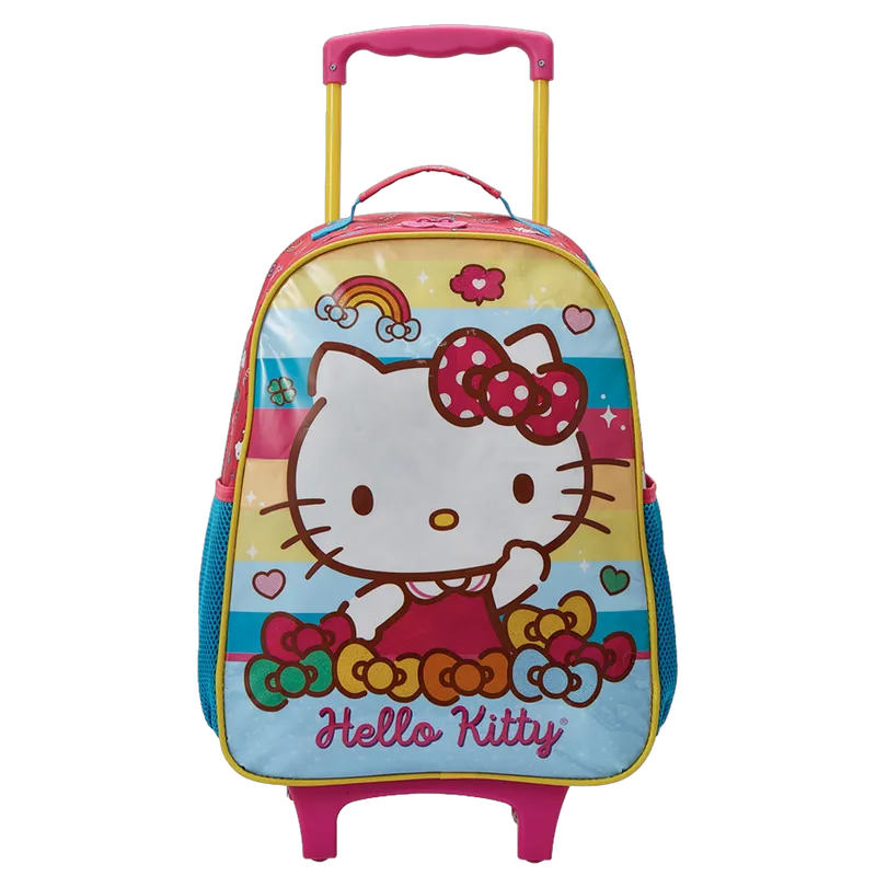 Kit Mochila Escolar de Carrinho 14 Pol Hello Kitty Original