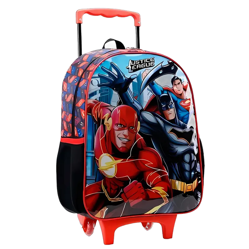Kit Completo Mochila de Rodinhas Liga da Justiça DC Original